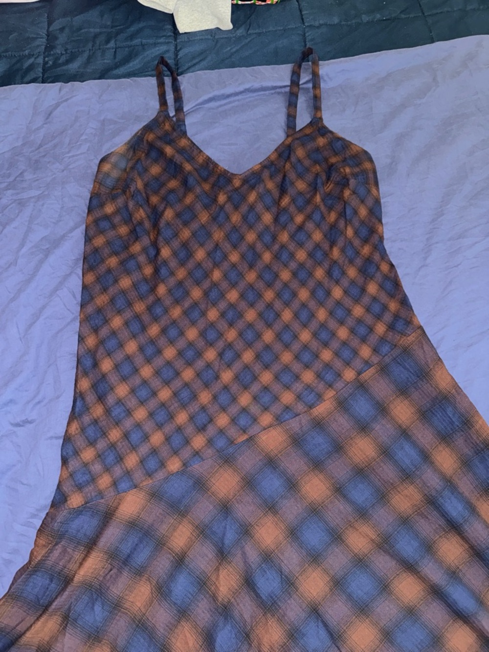 Torrid Blue and Brown Plaid Midi Dress